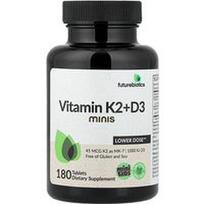 Futurebiotics, Vitaminas K2 + D3 Minis, 180 tablečių