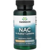 Swanson Vitamins, NAC, 60 veganiškų tablečių (1 g vienoje tabletėje)