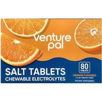 Venture Pal, Druskos tabletės, kramtomos elektrolitų tabletės, apelsinų spalvos, 4 tūbelės po 20 tablečių