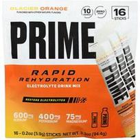 Prime Hydration, Greitas rehidratavimas, elektrolitų gėrimų mišinys, ledyninis apelsinas, 16 lazdelių po 5,9 g (0,2 uncijos)