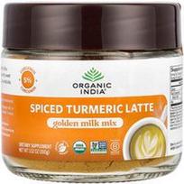 Organic India, Ciberžolės latte su prieskoniais, auksinio pieno mišinys, 100 g