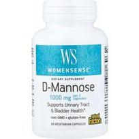 Natural Factors, „Womensense®“, D-manozė, 60 vegetariškų kapsulių (500 mg vienoje kapsulėje)