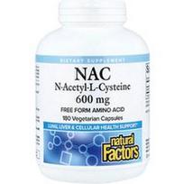Natural Factors, NAC, 600 mg, 180 vegetariškų kapsulių