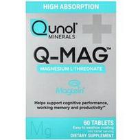 Qunol, Q-MAG™, magnio L-treonatas, 60 tablečių (72 mg vienoje tabletėje)