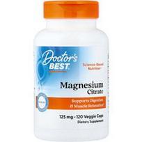 Doctor's Best, Magnio citratas, 125 mg, 120 vegetariškų kapsulių