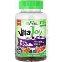 21st Century, VitaJoy® prebiotikų ir probiotikų guminukai, uogų skonio, 60 guminukų