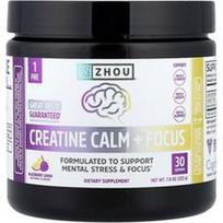 Zhou Nutrition, Kreatinas „Calm + Focus“, gervuogių ir citrinų skonio, 222 g