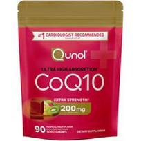 Qunol, Kofermentas Q10, tropiniai vaisiai, 90 minkštų kramtomųjų tablečių (100 mg vienoje minkštoje kramtomojoje tabletėje)