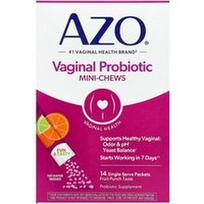 AZO, Makšties probiotiniai mini kramtukai, vaisių punšas, 14 vienkartinių pakelių po 1,4 g (0,049 uncijos)
