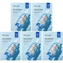 Wellage, Tikra hialurono rūgšties mėlyna ampulė grožio kaukė, 5 lapeliai, po 27 ml (0,91 fl oz)