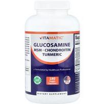 Vitamatic, Gliukozaminas, MSM, chondroitinas, ciberžolė, 180 vegetariškų kapsulių