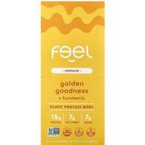 The Feel Bar, Augalinių baltymų batonėliai „Imune“, „Golden Goodness“ ir ciberžolė, 10 batonėlių po 57 g