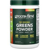 Greens First, Žalumynų milteliai, braškių ir kivių skonio, 296,1 g