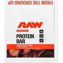Raw Nutrition, Baltymų batonėlis, žemės riešutų sviesto ir fudžo skonio, 12 batonėlių po 60 g (2,11 uncijos)
