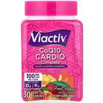 Viactiv, Kofermentas Q10 kardio papildas su vitaminais D3 ir K2, vaisių mišinys, 30 minkštų kramtomųjų tablečių