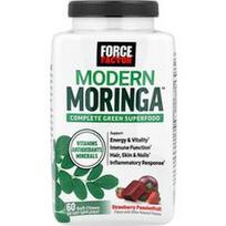 Force Factor, „Modern Moringa™“, braškių ir pasiflorų skonio, 60 minkštų kramtomųjų tablečių