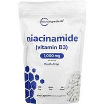 Micro Ingredients, Niacinamidas (vitaminas B3), 400 kapsulių (500 mg vienoje kapsulėje)