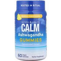Natural Vitality, „Calm®“, ašvagandos guminukai, tropinis punšas, 60 veganiškų guminukų