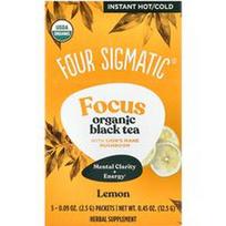 Four Sigmatic, „Focus“, ekologiška juodoji arbata su liūtgrybiu ir citrina, 5 pakeliai po 2,5 g (0,09 uncijos)