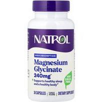 Natrol, Magnio glicinatas, didelės absorbcijos, 30 kapsulių (120 mg vienoje kapsulėje)