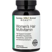 California Gold Nutrition, Grožis, moterų plaukų multivitaminai, 120 kapsulių