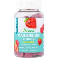 Lifeable, Magnio citrato guminukai, uogų skonio, 60 guminukų (90 mg viename guminuke)