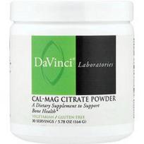 DaVinci Laboratories, Kalcio ir magnio citrato milteliai, 164 g (5,78 uncijos)