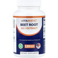 Vitamatic, Burokėlių šaknų 20:1 ekstraktas, 120 daržovių kapsulių (400 mg vienoje kapsulėje)