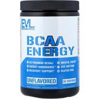 EVLution Nutrition, BCAA Energy®, be skonio, 8,4 uncijos (237 g)