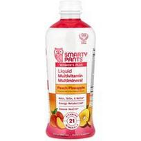 SmartyPants, „Women's Plus“, skystas multivitaminų ir multimineralų mišinys, persikų ir ananasų skonio, 946 ml (32 skysčio uncijos)