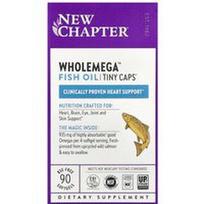 New Chapter, „Wholemega™“ žuvų taukai, mažytės kapsulės™, 90 minkštųjų kapsulių be galvijų spongiforminės encefalopatijos (BSE)
