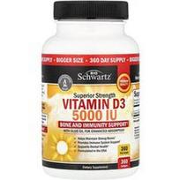 BioSchwartz, Vitaminas D3, 125 mcg (5000 TV), 360 minkštųjų gelių