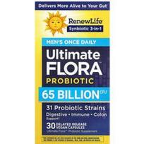 Renew Life, „Ultimate Flora™“, vyrams skirtas vieną kartą per dieną vartojamas probiotikas, 30 pailginto atpalaidavimo veganiškų kapsulių