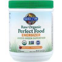 Garden of Life, „Raw Organic Perfect Food®“ energizatorius, Yerba Mate – granatai, 276 g