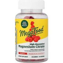 MegaFood, Magnio citrato guminukai, aviečių skonio, 60 guminukų (100 mg viename guminuke)