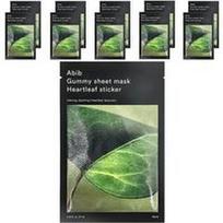 Abib, Guminukų grožio kaukė lakštinė, širdelės formos lipdukas, 10 lapelių, po 27 ml (0,91 fl oz)