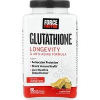 Force Factor, Glutationas, ilgaamžiškumo ir senėjimą stabdanti formulė, citrinų skonio, 60 minkštų kramtomųjų tablečių (250 mg vienoje minkštoje kramtomojoje tablečių)