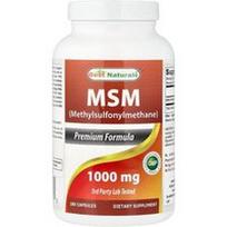 Best Naturals, MSM, 1000 mg, 180 kapsulių