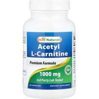 Best Naturals, Acetil-L-karnitinas, 1000 mg, 60 kapsulių