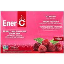 Ener-C, Burbuliuojantis multivitaminų gėrimų mišinys, aviečių skonio, 30 pakelių po 9,28 g (0,3 uncijos)