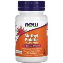 NOW Foods, Metilo folatas, 1 000 mcg, 90 tablečių
