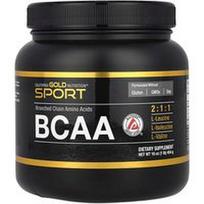 California Gold Nutrition, Sport, BCAA milteliai, AjiPure®, šakotosios grandinės aminorūgštys 2:1:1 su L-leucinu, L-izoleucinu ir L-valinu, 454 g (1 svaras)