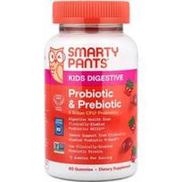 SmartyPants, „Kids Digestive“, prebiotiniai ir probiotiniai guminukai vaikams, braškių skonio, 60 guminukų