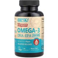 Deva, Veganiškas Omega-3 DHR-EPR, uždelsto atpalaidavimo, 200 mg, 90 veganiškų kapsulių