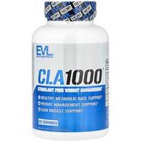 EVLution Nutrition, CLA1000®, svorio valdymas be stimuliatorių, 90 minkštųjų kapsulių (1 000 mg vienoje kapsulėje)