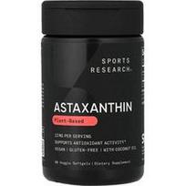 Sports Research, Astaksantinas, 12 mg, 60 vegetariškų minkštųjų kapsulių