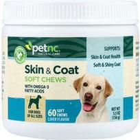 petnc NATURAL CARE, Minkšti kramtukai odai ir kailiui, šunims, visų dydžių, kepenims, 60 minkštų kramtukų, 156 g