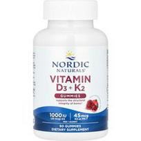Nordic Naturals, Vitaminas D3 + K2 guminukai, granatai, 60 guminukų