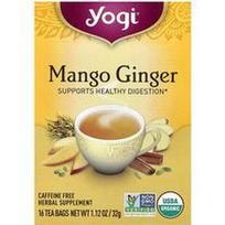 Yogi Tea, Mango imbieras, be kofeino, 16 arbatos maišelių, 1.12 oz (32 g)
