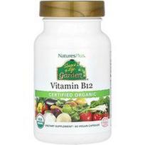 NaturesPlus, Source of Life® Garden, sertifikuotas ekologiškas vitaminas B12, 60 veganiškų kapsulių